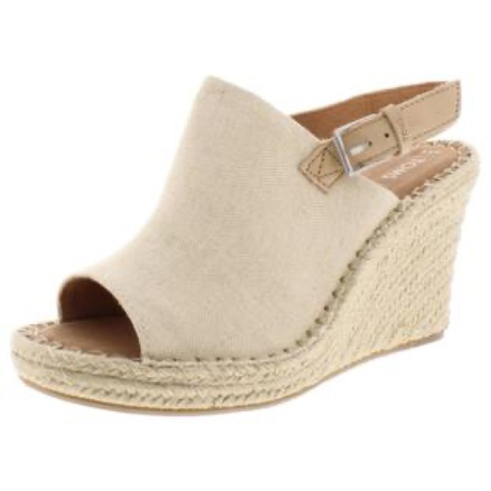 TOMS Monica Womens Canvas Slingback Espadrilles in Natural Oxford Size 8 NWT